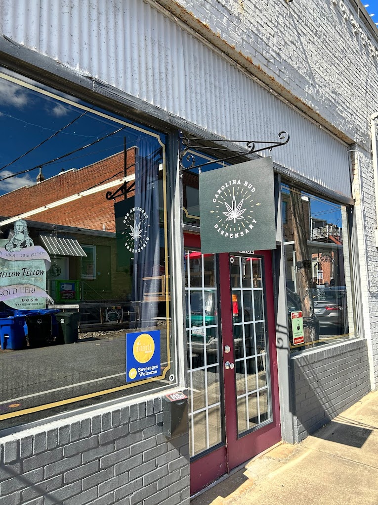The Carolina Bud Dispensary storefront on Central Street in Rutherfordton, NC