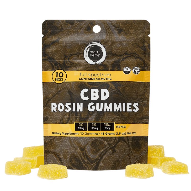 Metta Hemp CBD Rosin Gummies Full-Spectrum 25mg
